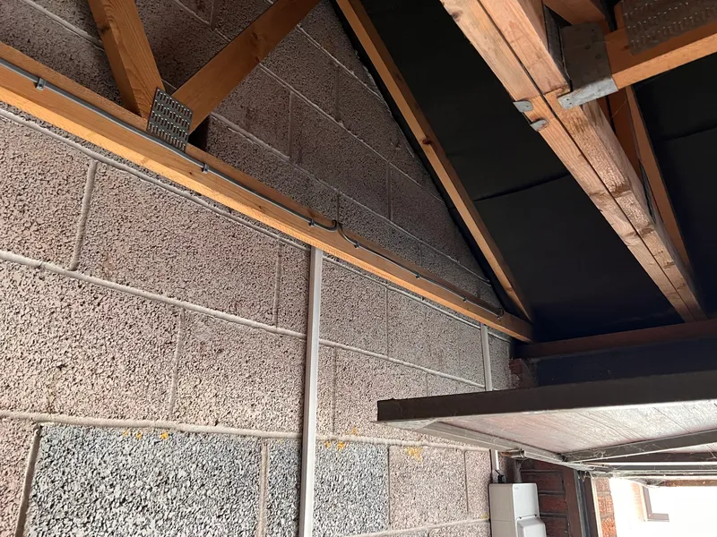 Completed garage lighting and power in Spike Island, Bristol